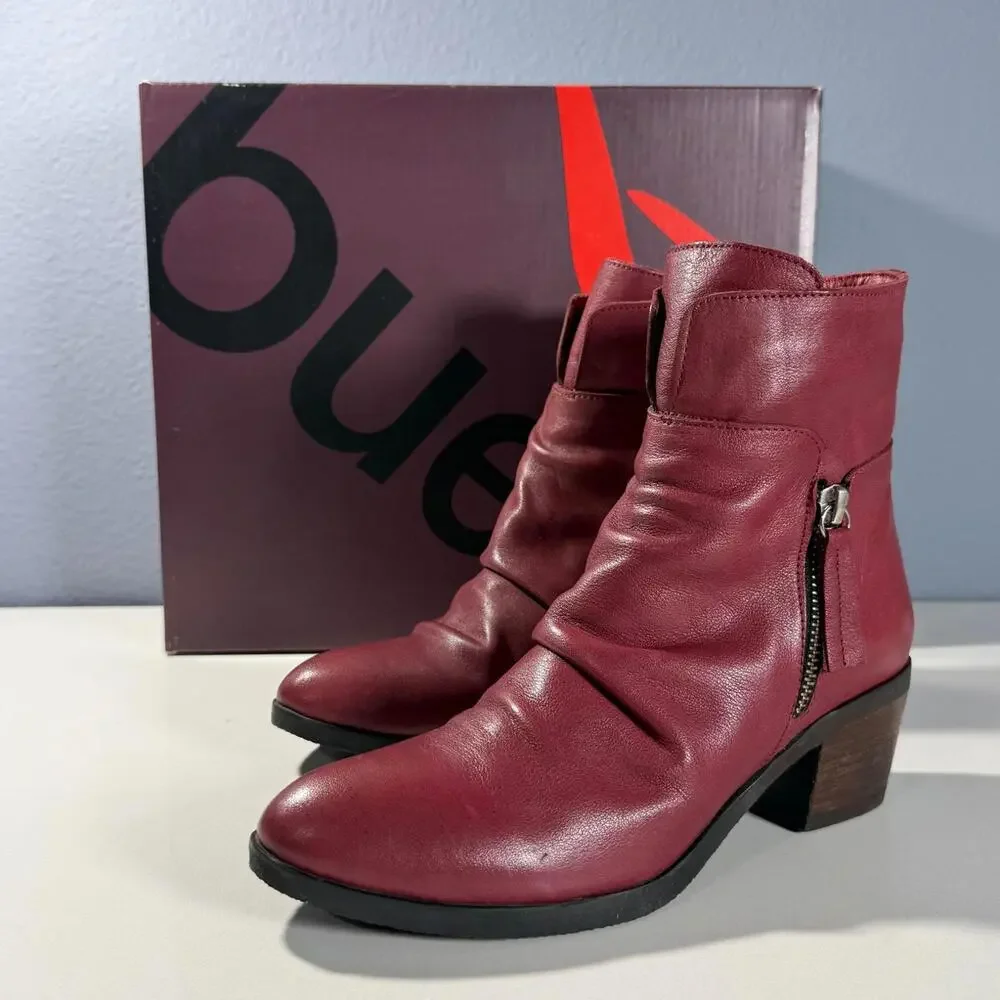 Bueno Colbie Women's Burgundy Leather Ankle‎ Boots